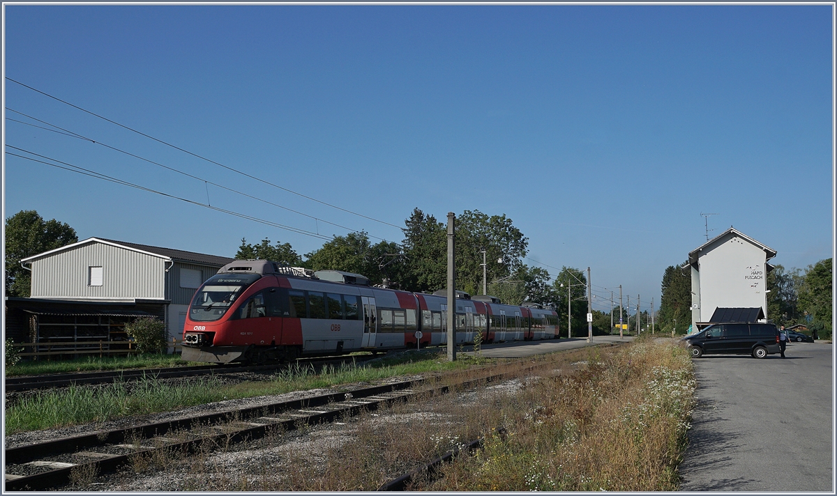 Ein ÖBB ET 4024 beim Halt in Hard-Fussach.

16. Sept. 2019