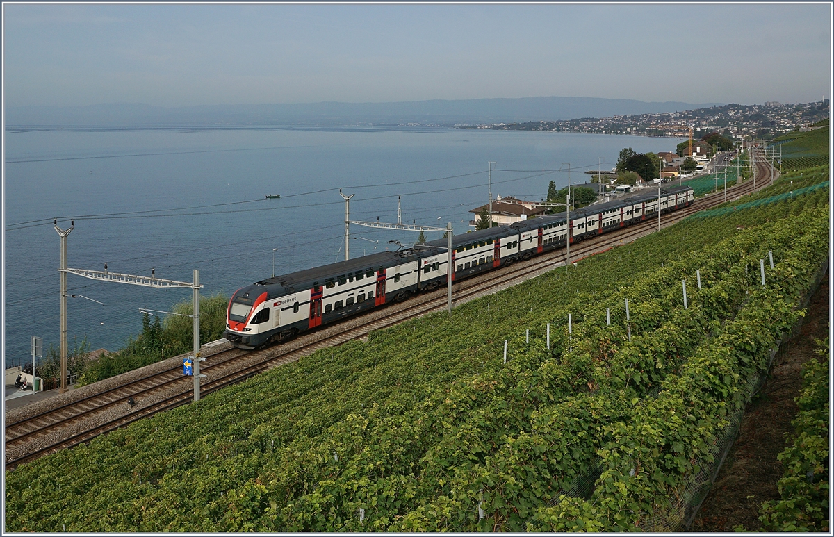 Ein SBB RABe 511 (KISS) bei Grandvaux.
30. Aug. 2017