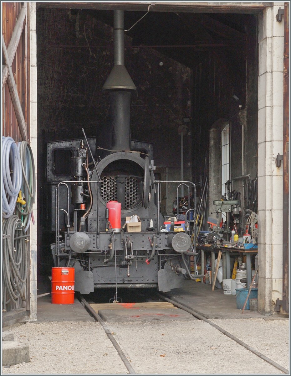 EIN Tigerli im SChuppen der CTVJ in Le Pont wird gewartet, genauer gesagt die E 3/3 8494; es ist ja nichts Neues, dass CTVJ (Compagnie du Train a vapeur de la Vallée de Joux) EIN Tigerli hat, schon 2006 habe ich Fotos davon gemacht, erneut im Jahre 2009, aber erst jetzt festgestellt, dass die CTVJ ZWEI Tigerli hat, die hier zu sehende E 3/3 8494 und links im Schuppen versteckt die 8523!

6. August 2022