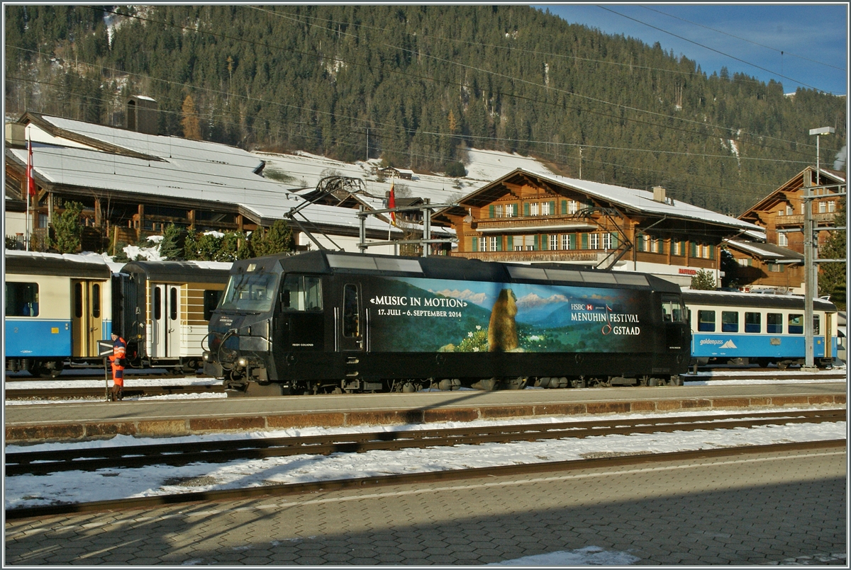 Eine MOB Ge 4/4 in Zweisimmen.
5. Dez. 2013