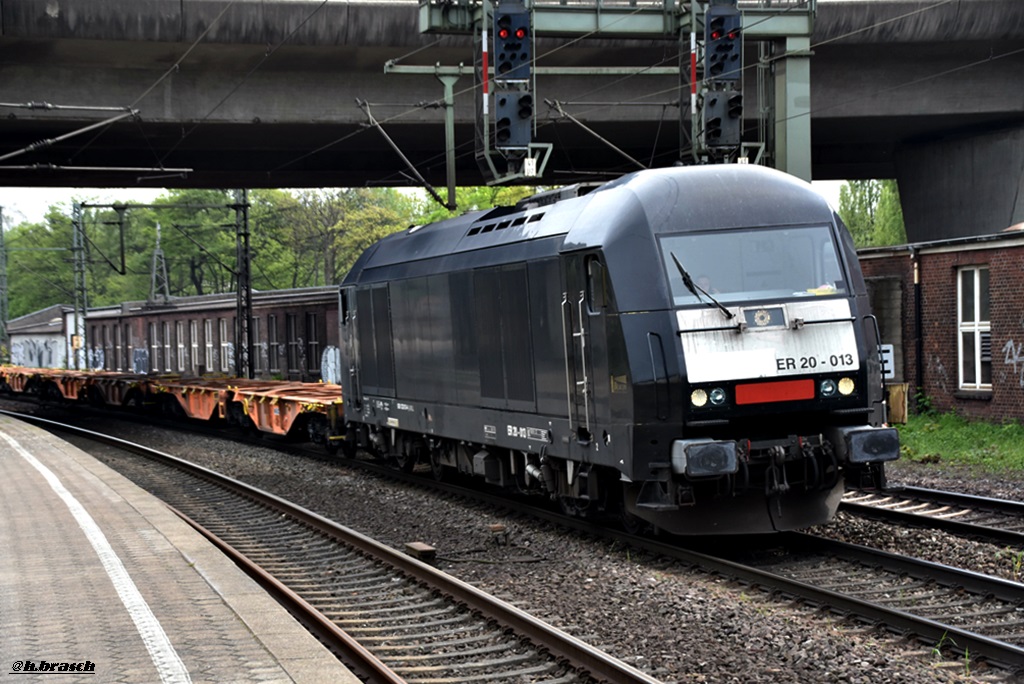 ER 20-013 zog einen leeren containerzug durch hh-harburg,12.05.17