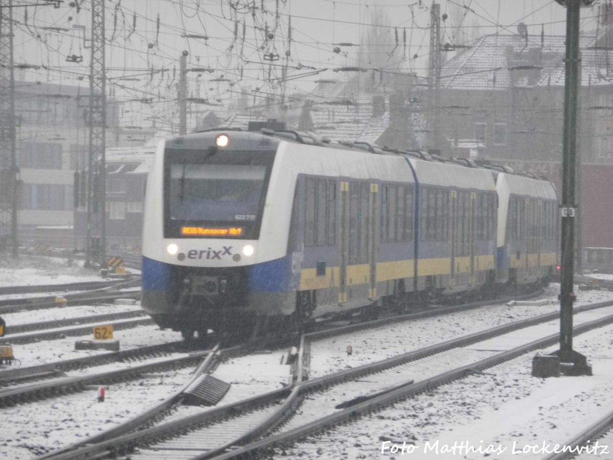 Erixx 622 717 / 217 und 622 XXX / XXX beim einfahren in den Bahnhof Hannover Hbf am 16.1.16