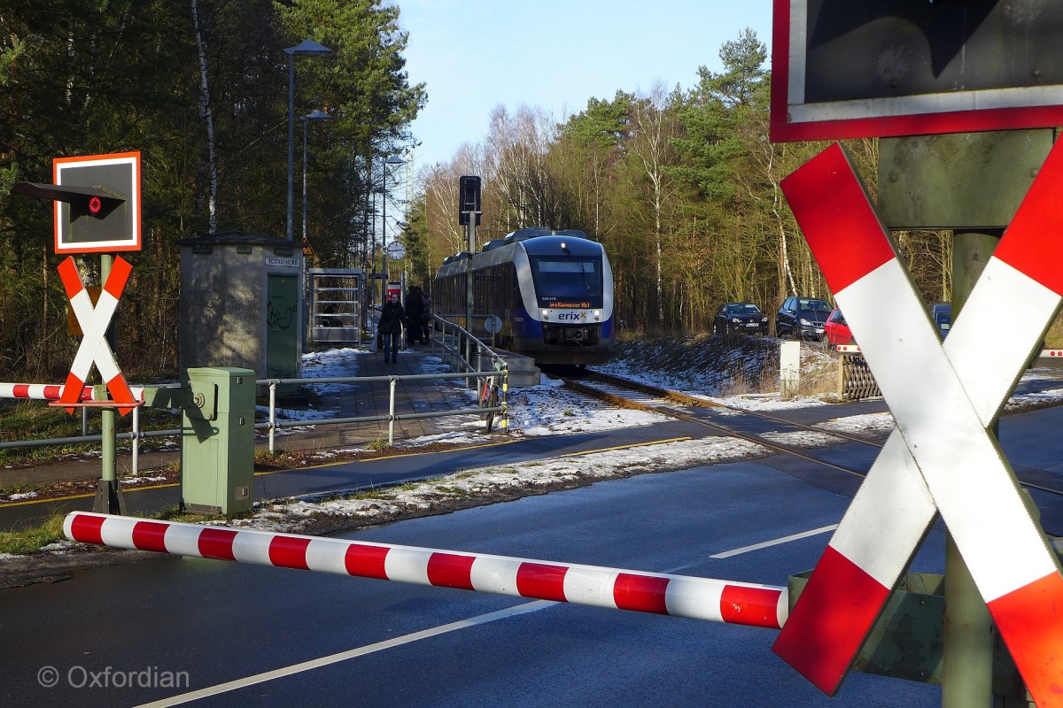 Erixx Heidesprinter am Bahnhof Soltau Nord.