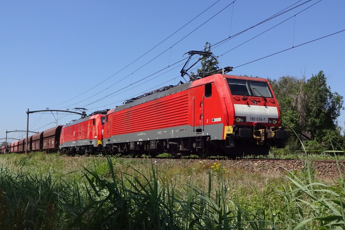 Erzzug mit 189 036 passiert am 28 Juni 2019 Oisterwijk.