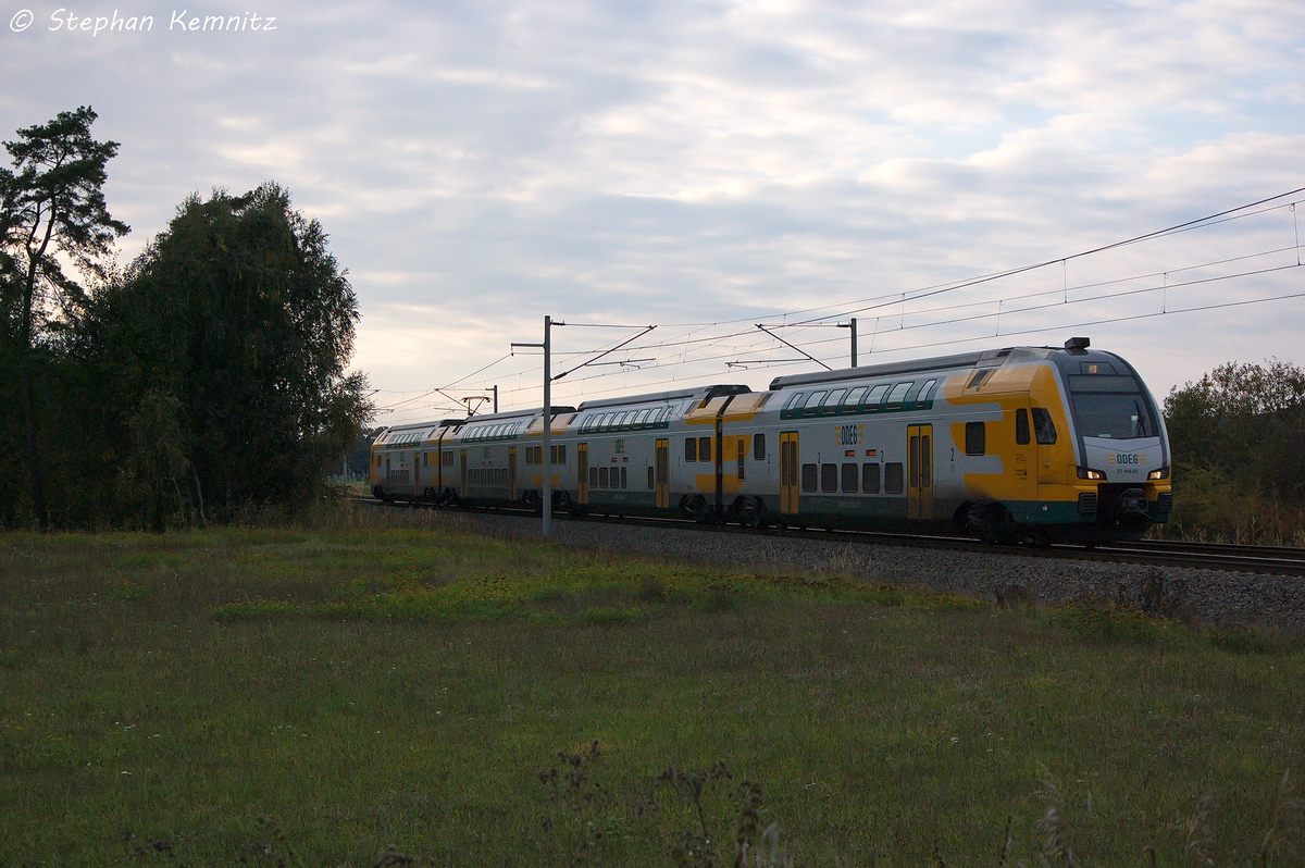 ET 445.107  Lbben  (445 107-6) ODEG - Ostdeutsche Eisenbahn GmbH als RE4 (RE 37327) von Rathenow nach Ludwigsfelde in Nennhausen. 07.10.2013