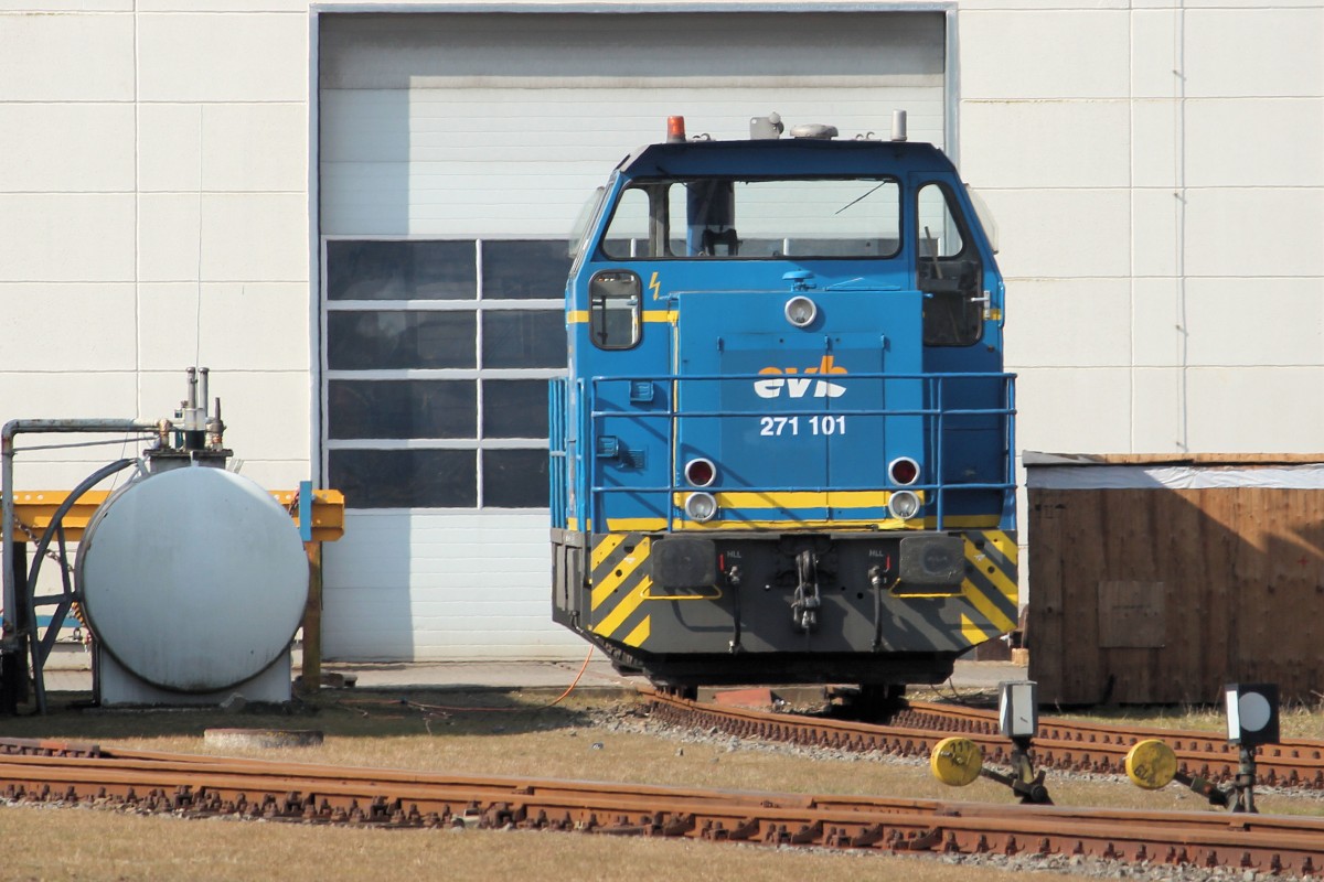 evb 271 101 ex MWB V 761 am 12.03.2016 in Bremervörde EVB Betriebshof.