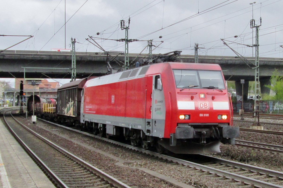 Ex-DSB Gds 3101 durchfahrt am 28 April 2016 Hamburg-Harburg.