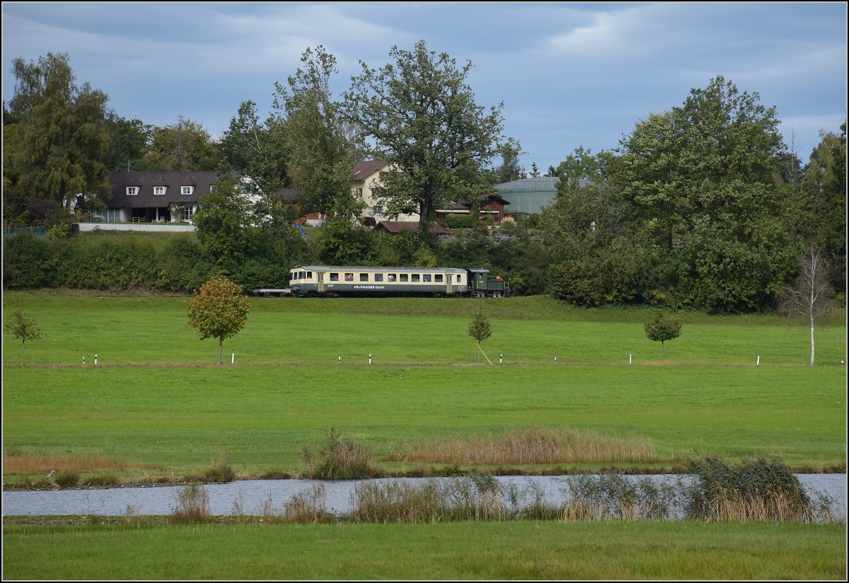 Fahrtag Wolfhuuser Bahn.

Vorbeifahrt am Egelsee. Grundtal, Oktober 2021.