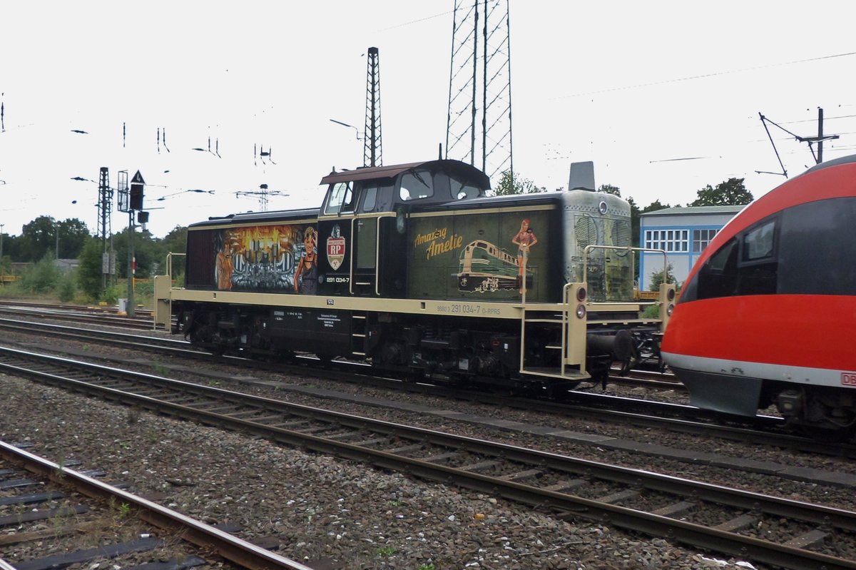 Farbenfroher 291 034 durchfahrt am 16 September 2016 Duisburg-Entenfang.