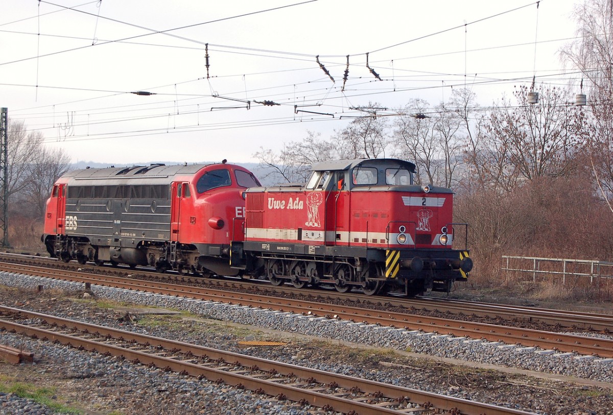 FWK 345 250-5 + EBS 1131 aus Richtung Bad K�sen kommend, am 13.01.2014 in Naumburg Hbf. (Foto: dampflok015)