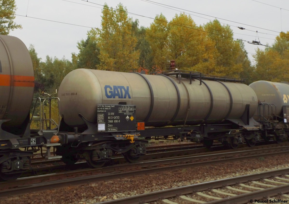 GATX Zacs 7868 790 Leipzig-Thekla, 09.10.2013.
Ladung: Salpetersäure