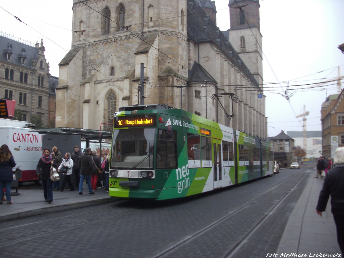 HAVAG Wagen 37 als Linie 10 mit ziel Hauptbahnhof an der Haltestelle Marktplatz am 12.11.14