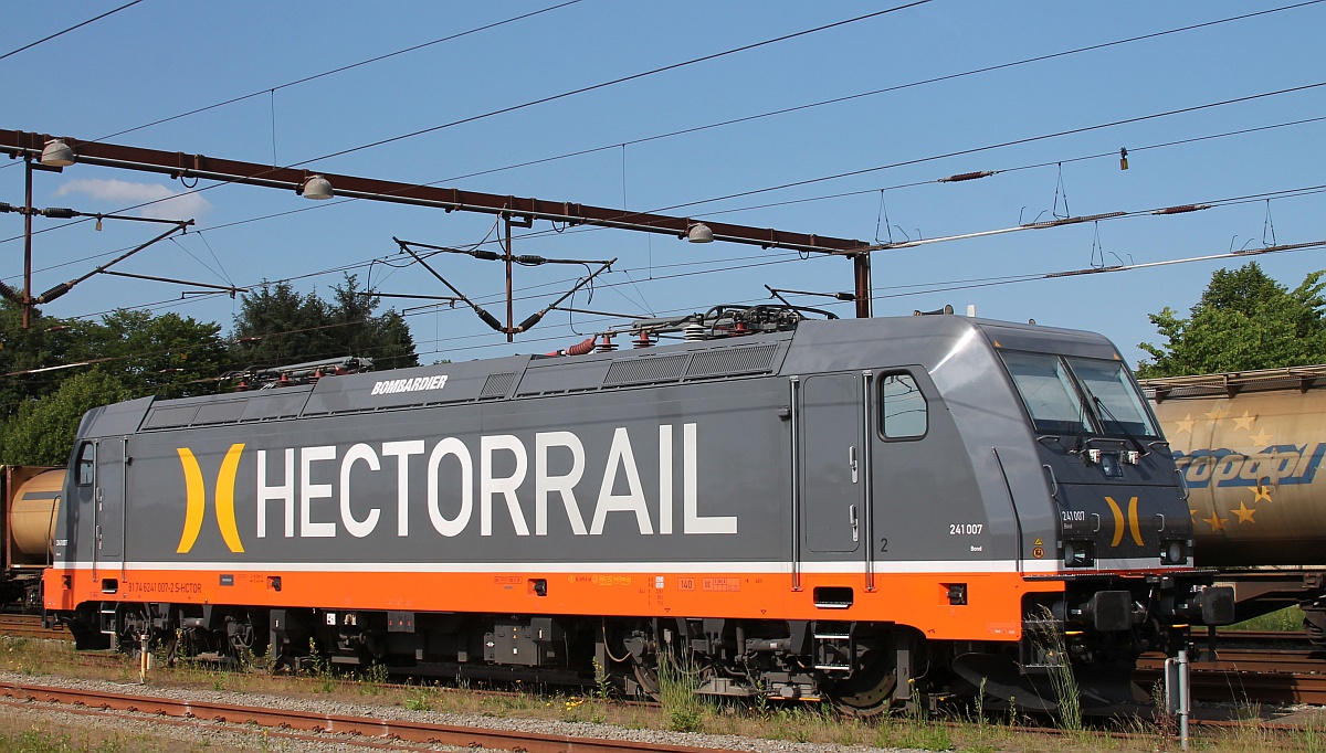 Hectorrail 241.007  Bond  in zweiter Auflage abgestellt in Padborg/DK 16.06.2020