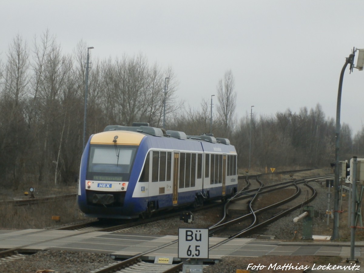 HEX Triebwagen unterwegs nach Halberstadt am 12.3.15