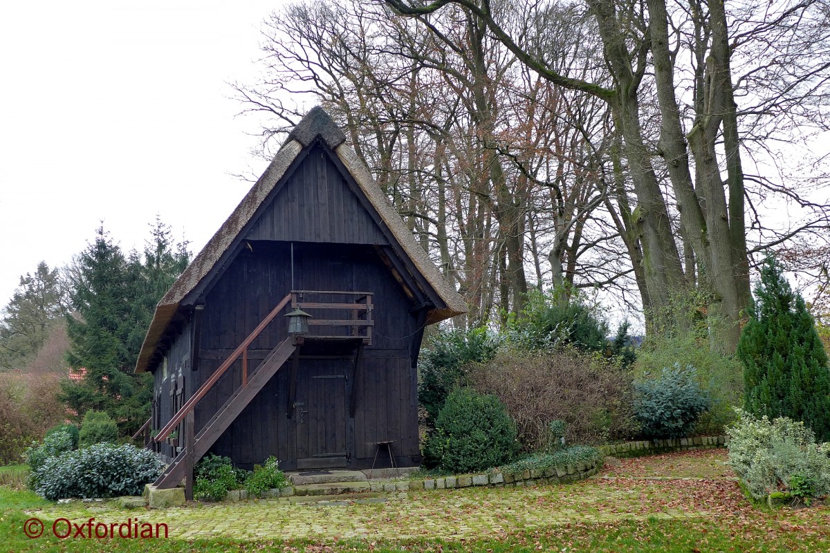 Historischer Treppenspeicher in Wulfsode, heute genutzt als Dorfgemeinschaftshaus.