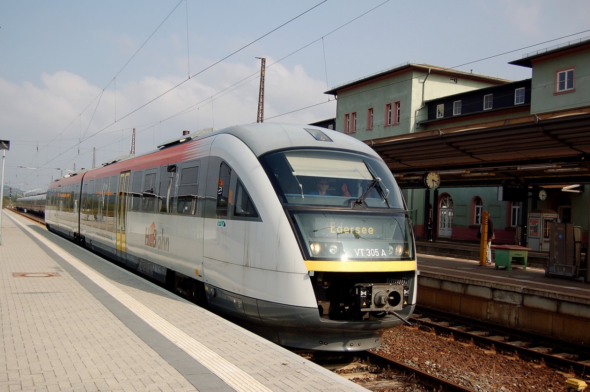 HLB VT 305 als Tfzf Richtung Bad Kösen, am 15.09.2014 in Naumburg Hbf. (Foto: dampflok015)