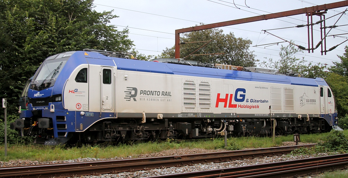 HLG Bebra/Pronto Rail EuroDual 2159 216-1 abgestellt in Padborg 25.08.2021