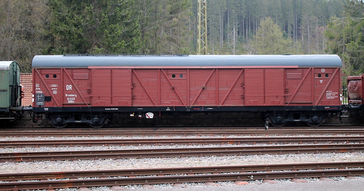 IG 3 Seenbahn vierachsiger gedeckter Güterwagen Gattung GGths43/Hacrs V 340 Bromberg 10020(DB 185 015, 20 80 2720 016-0) Seebrugg 09.05.2017