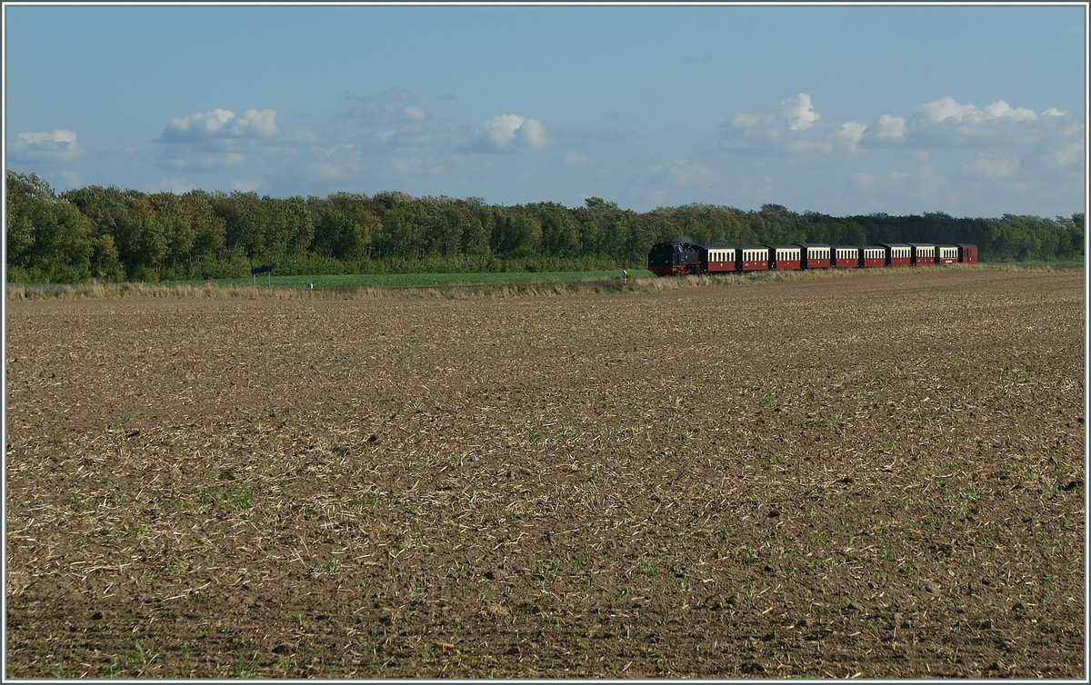 In der Nhe der Haltestelle  Steilkste  fhrt die Molli Richtung Khlungsborn.
20.09.2012