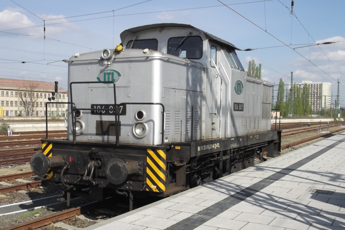 ITL 106 007 war am 12 April 2014 Exponat in Dresden Hbf während der Dampfloktage.