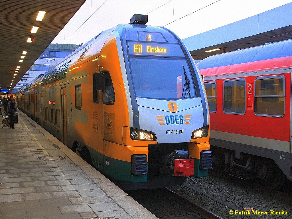 KISS ODEG ET445.107 in Hamburg-Altona als RB71 nach Elmshorn am 23.02.2015