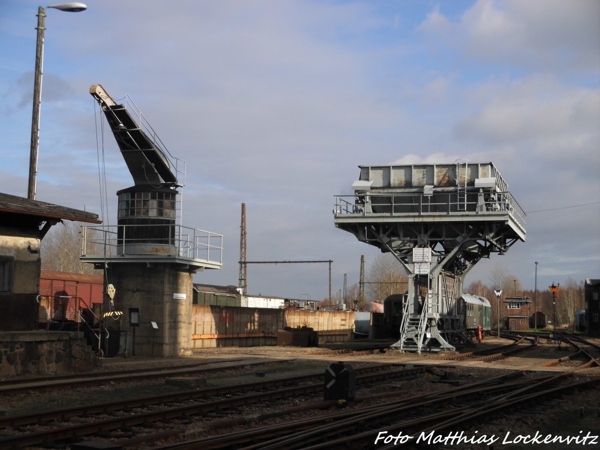 Kran und Hochkohlebunker im Eisenbahnmuseum Chemnitz-Hilbersdorf am 12.11.15