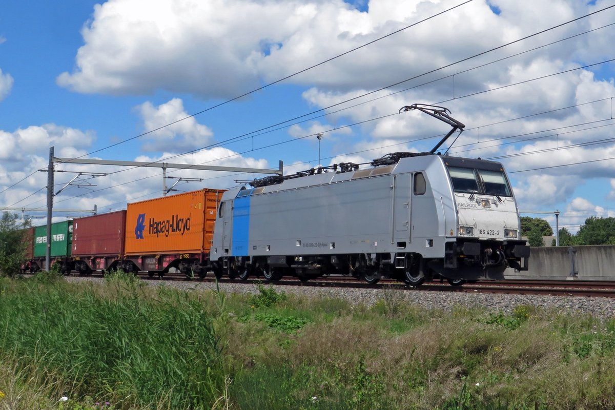 KRE 186 422 schleppt ein KLV durch |Valburg CUP am 12 Juli 2020.