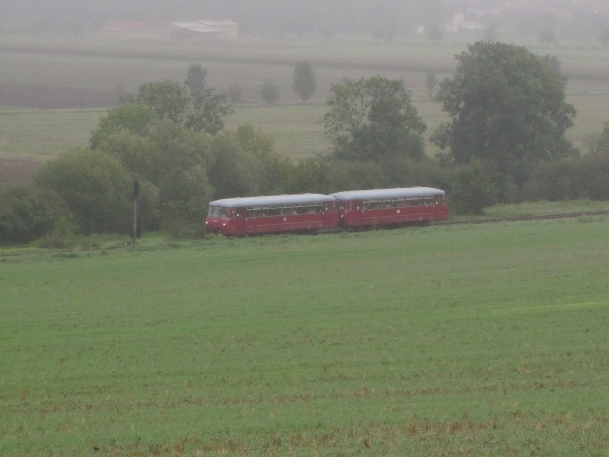 KSR 172 171-1 + 172 132-3 als DPE 74785 von Freiberg (Sachs) nach Freyburg, am 13.09.2014 bei Ni�mitz.