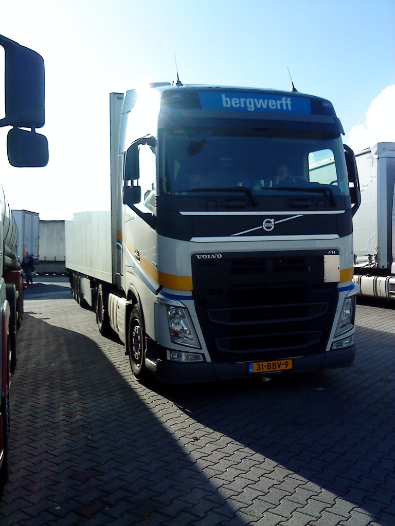 LKW SZM Volvo FH der Spedition Bergwerff aus Holland auf dem Autohof in Grnstadt am 11.11.2013