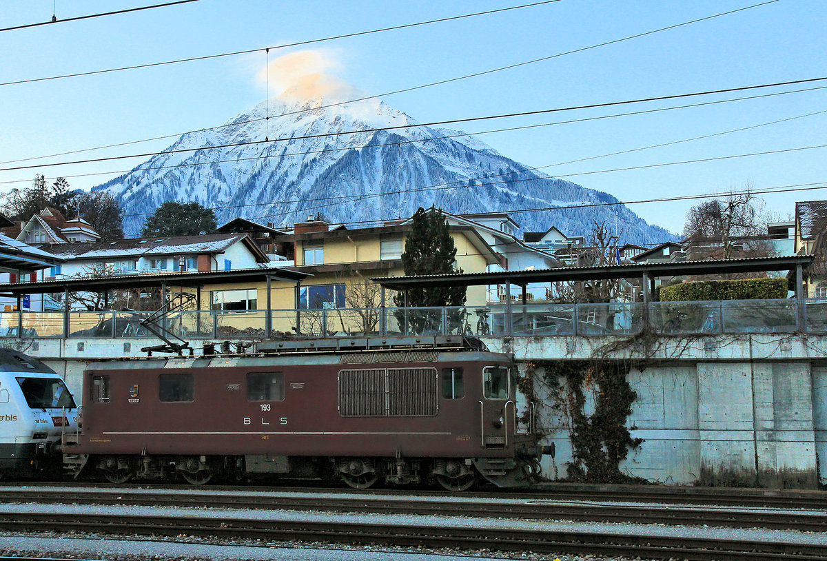 Lok 193 von 1983 in Spiez. 7.Januar 2021 