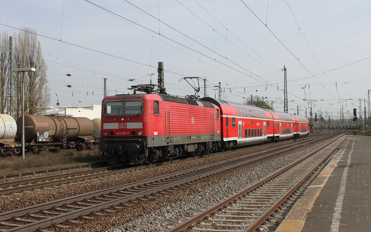 Mal was vom Nahverkehr 143 661-7 mit RB27 (Neuwied, 01.04.2014)