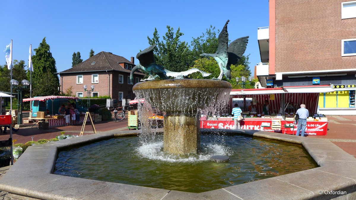 Markttag am Gänsebrunnen in Munster (Örtze).