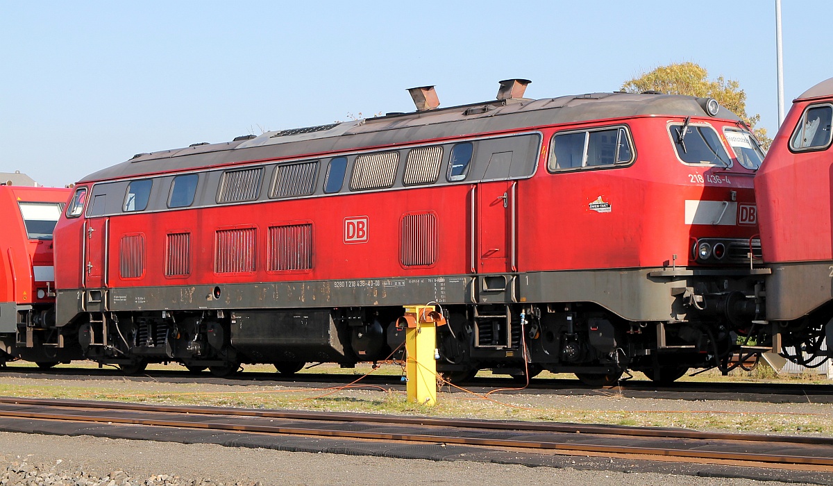 Marschbahn Gastlok aus Ulm...DB 218 436-4(REC/HB X/12.10.18) Niebüll 15.10.18