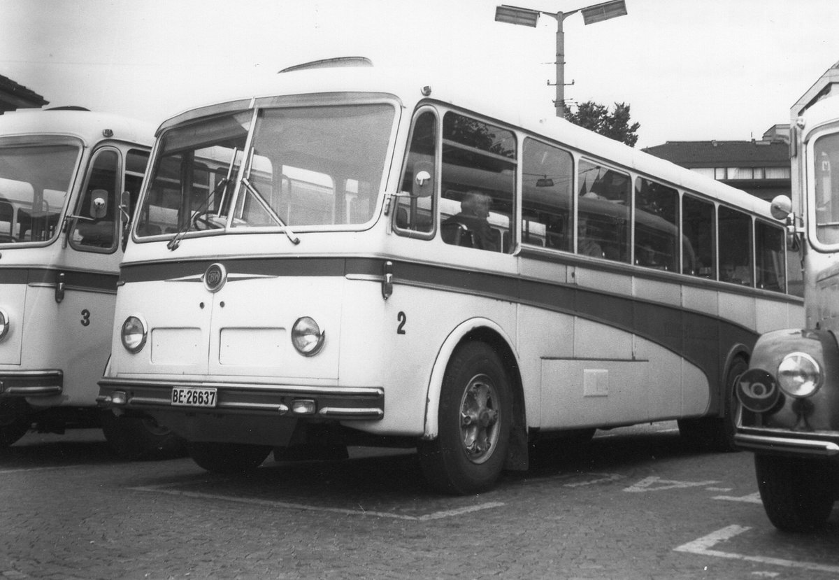 (MD098) - Aus dem Archiv: TSG Blumenstein - Nr. 2/BE 26'637 - FBW/R&J um 1975 beim Bahnhof Thun