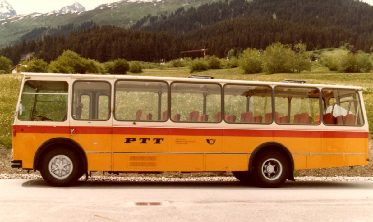 (MD302) - Aus dem Archiv: Bearth, Brigels - Nr. 4/GR 33'558 - FBW/Gangloff (ex P 24'176) im Juni 1985