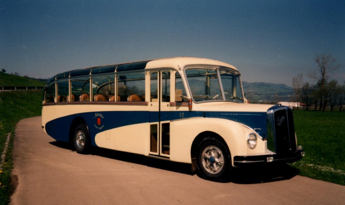 (MD391) - Aus dem Archiv: Mchler, Schbelbach - Nr. 12/SZ 5504 - Saurer/R&J (ex Ammann, Susten; ex Dhler, Burgdorf Nr. 12) im April 1997