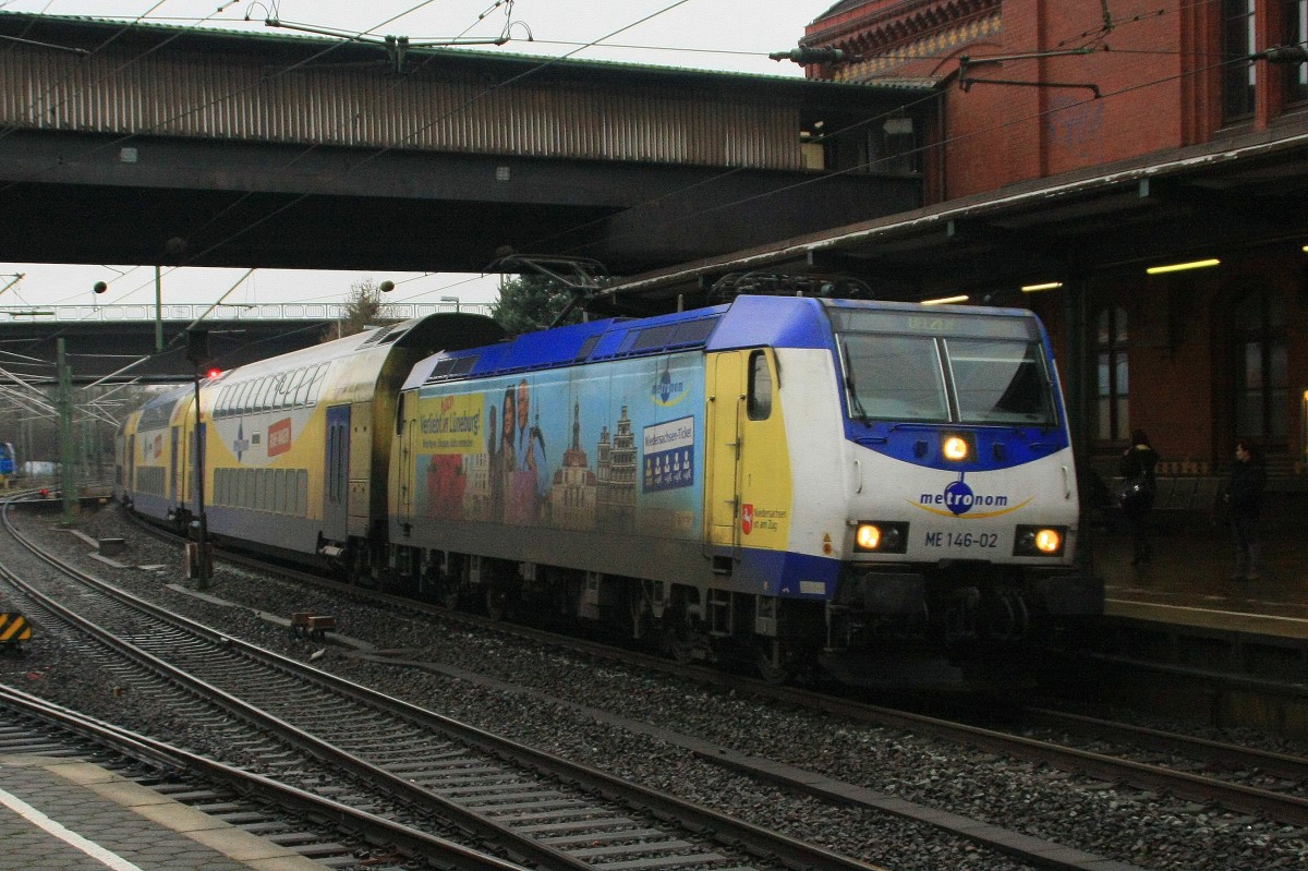 ME 146-02  Lüneburg  mit RE3 nach Uelzen bei der Einfahrt in Hamburg-Harburg am 18.12.2014