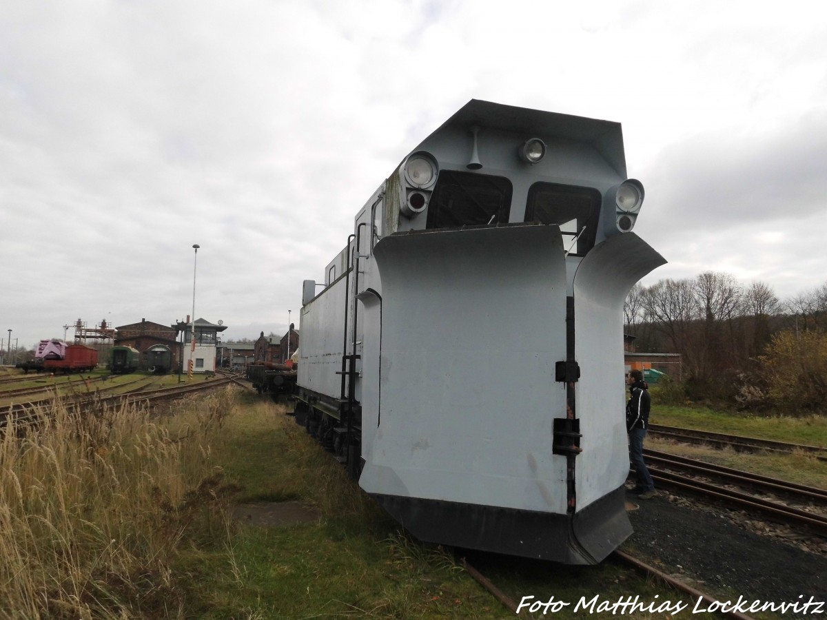 Meiningen Schneepflug im Eisenbahnmuseum Chemnitz-Hilbersdorf am 12.11.15