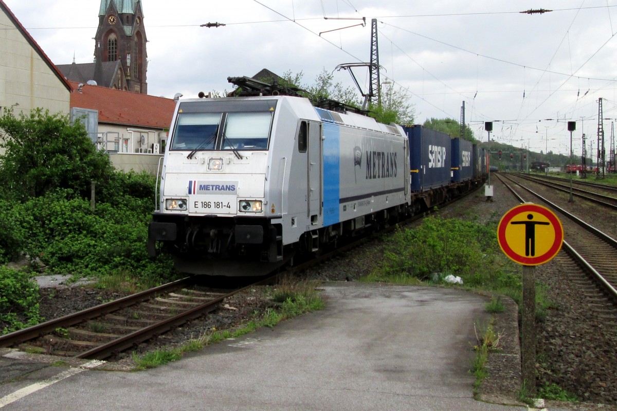 Metrans 186 181 durchfahrt am 9 April 2014 Oberhausen Osterfeld Sd.
