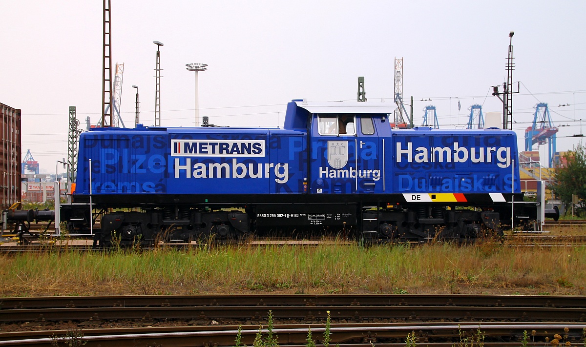 Metrans/HHLA 3 295 092-1(Unt/HB X/15.08.2014)  Hamburg  festgehalten während einer Rangierfahrt am Eurogate Terminal in Dradenau/Hamburg-Waltershof. 06.09.2014