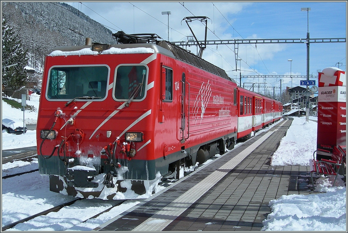 MGB HGe 4/4 in Disentis.
22. März 2008