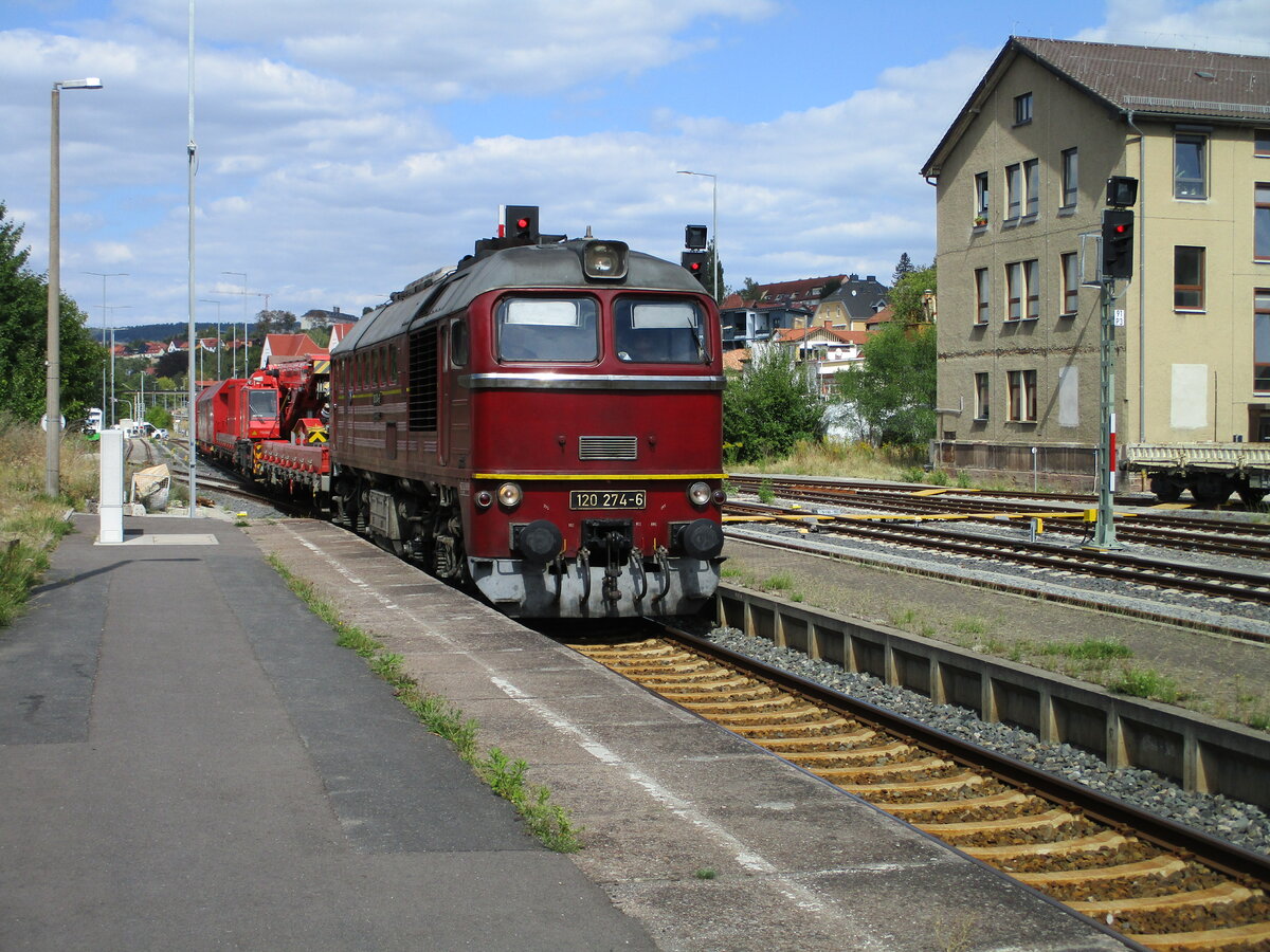 Mit der Arnstädter 120 274 beendete ich,am 02.September 2022,in Meiningen meine Thüringentour 2022.Auch 2023 werde ich wieder nach Thüringen auf Fototour gehen.