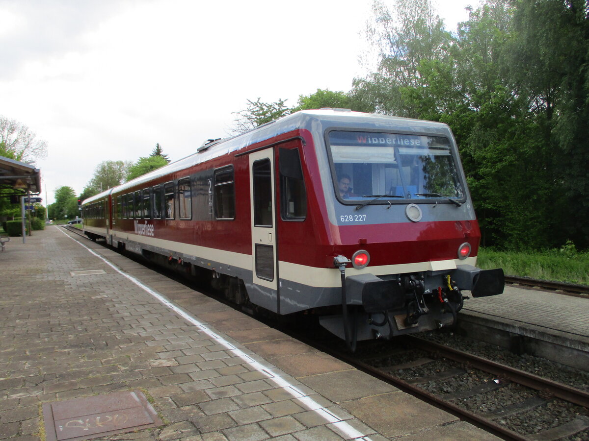 Mittlerweile sind die 628er in den neuen Bundesl�nder seltener anzutreffen.Auf der Wipperliese fuhr,am 14.Mai 2026,der 628 227 der in Klostermansfeld wartete.