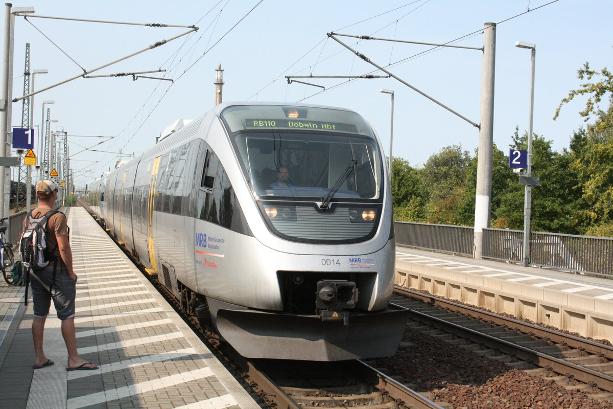 MRB VT 0014 und 0010 als RB110 mit ziel Dbeln Hbf im Bahnhof Leipzig-Engelsdorf am 12.9.20