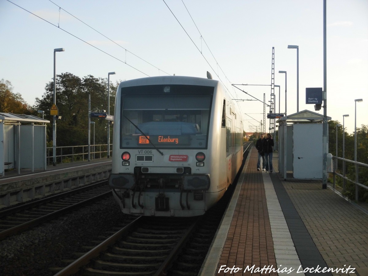 MRB VT 006 im Bahnhof Delitzsch ob Bf am 23.10.15