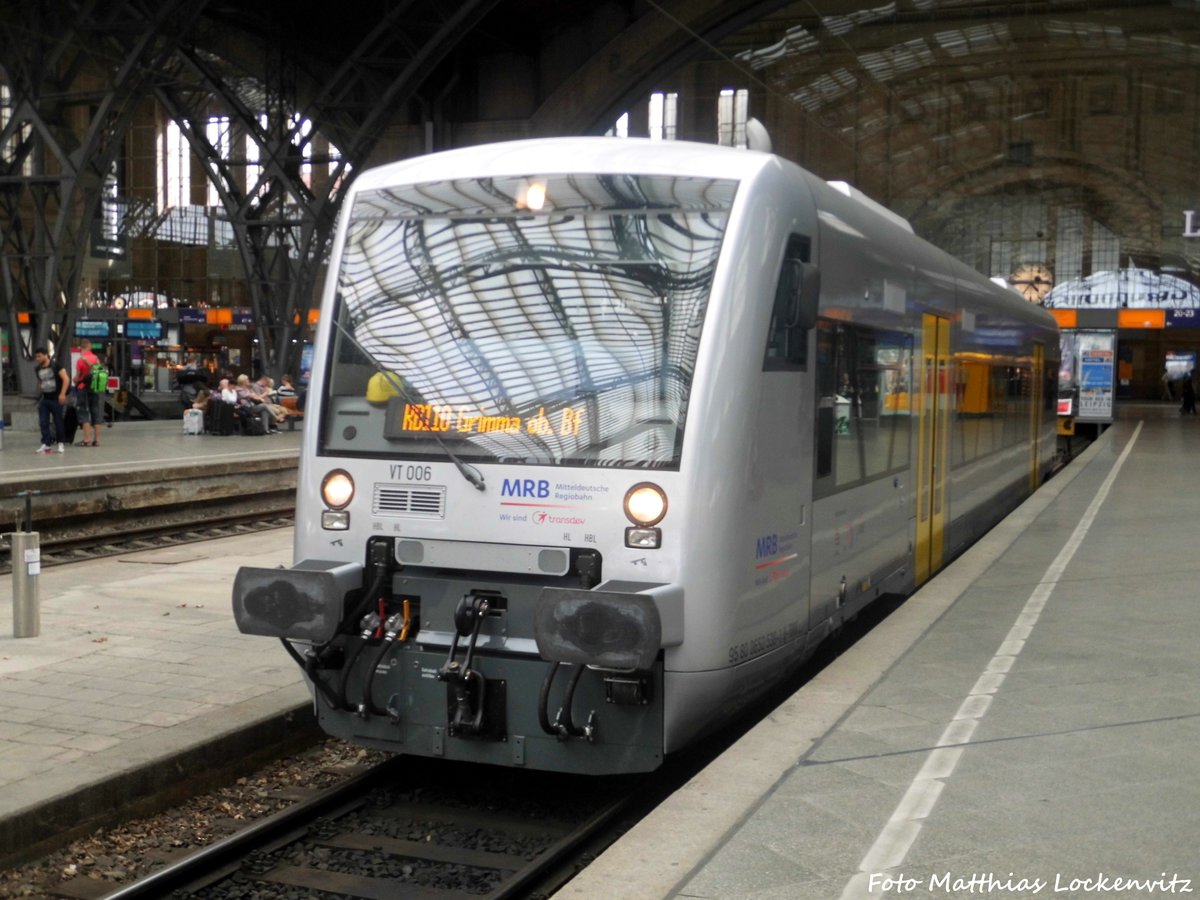 MRB VT 006 mit ziel Grimma ob Bf im Leipziger Hbf am 1.7.16