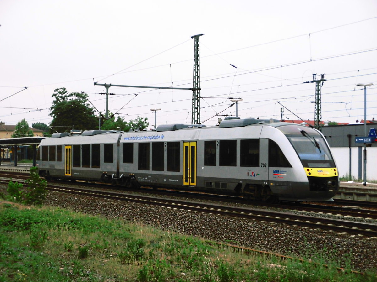 MRB VT 702 mit ziel Leipzig verlässt Delitzsch am 5.6.18