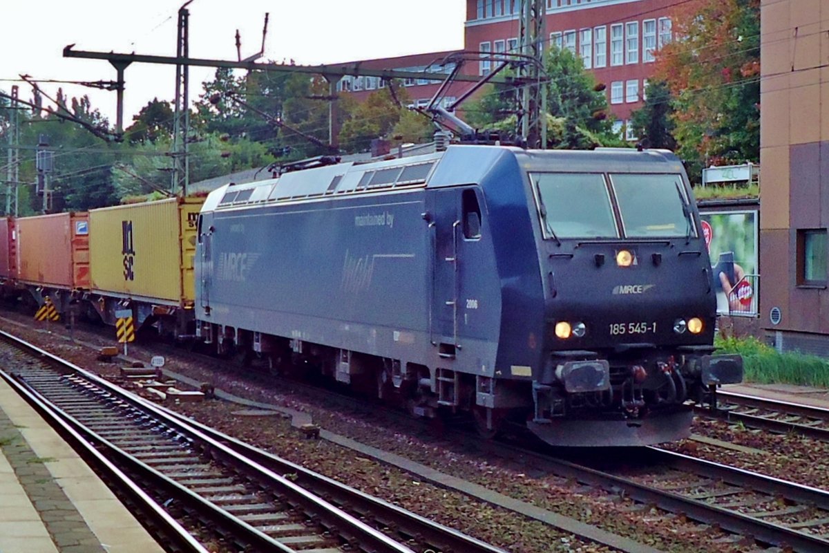 MRCE 185 545 durchfahrt am 25 September 2014 Hamburg-Harburg.