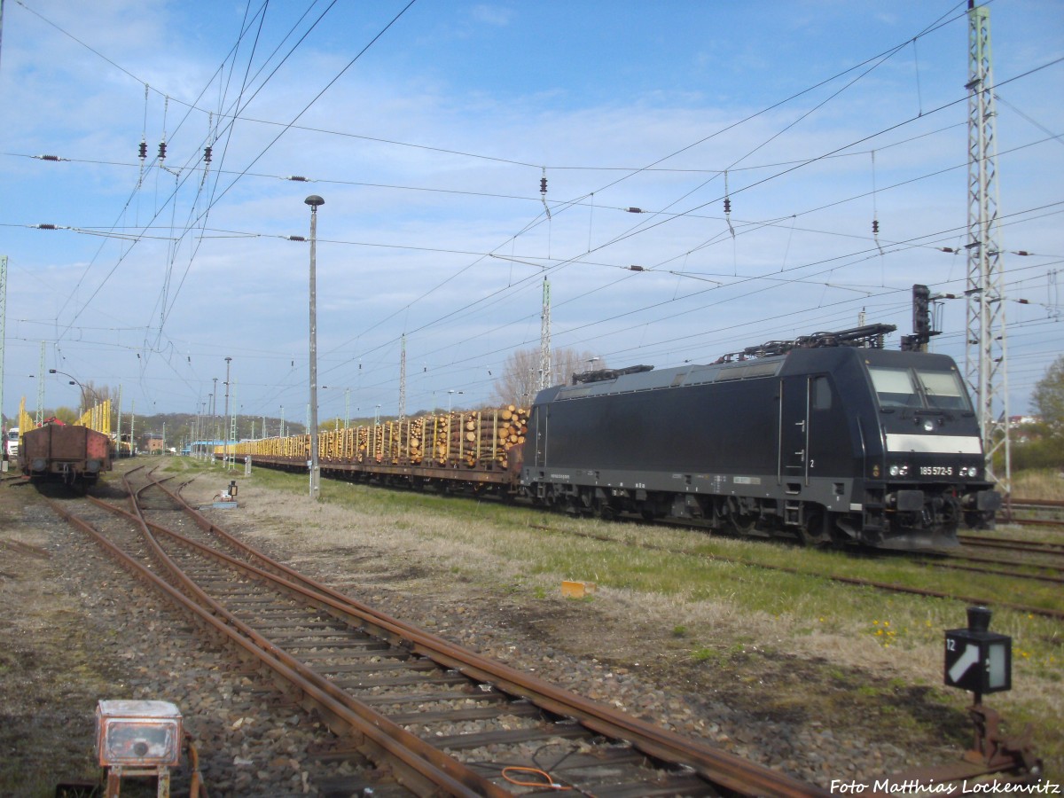 MRCE 185 572 abgestellt im Bahnhof Bergen auf Rügen am 24.4.14