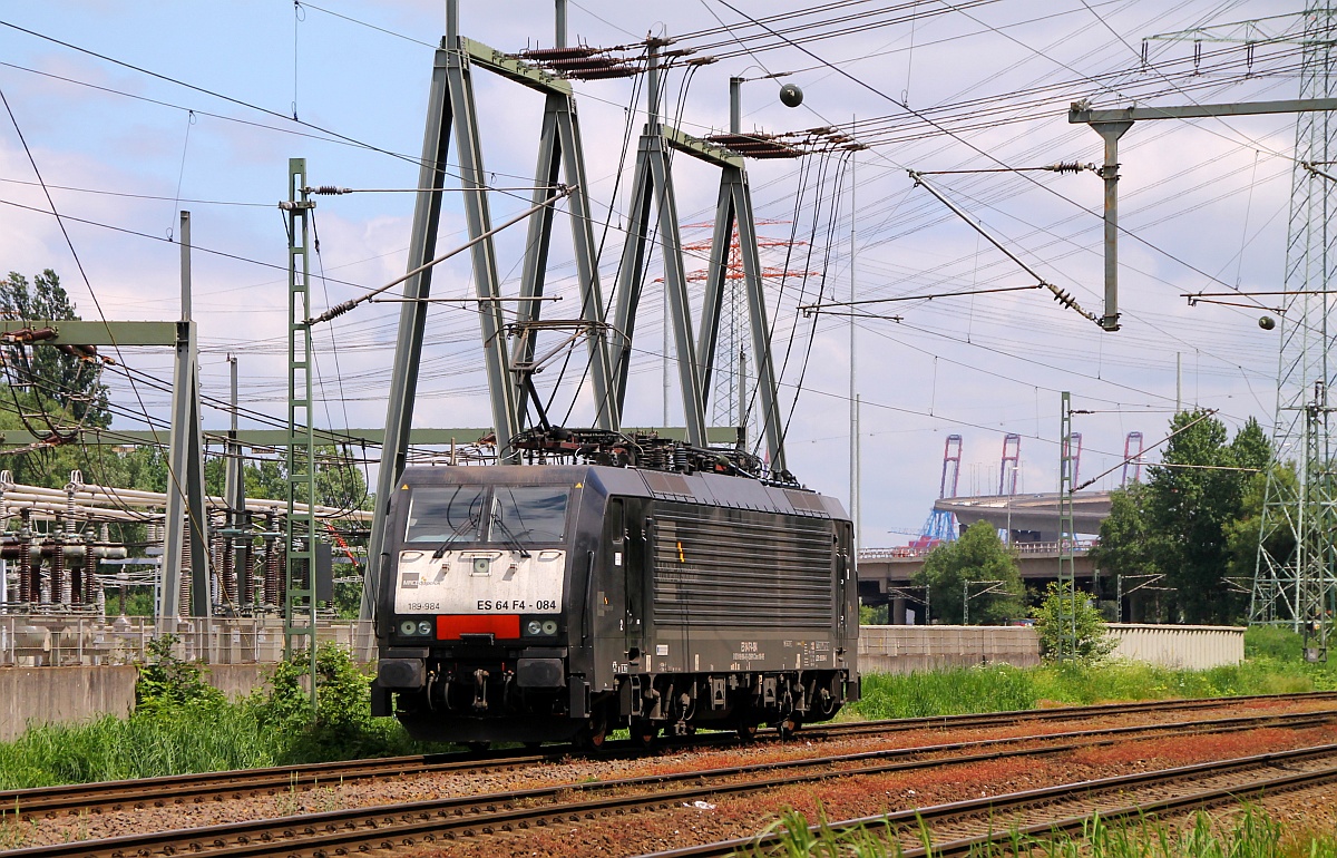MRCE/SBB Cargo ES64F4-084/ 189 984-8 Class 189-VE aufgenommen am Umspannwerk Hamburg Dradenau/Waltershof. 29.05.2014